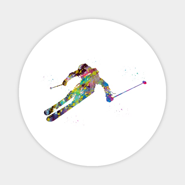 Ski Snow Boarder Magnet by erzebeth